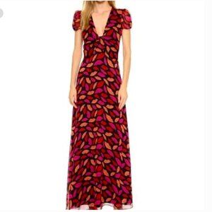 Diane von Furstenburg Red lips maxi cocktail dress/gown